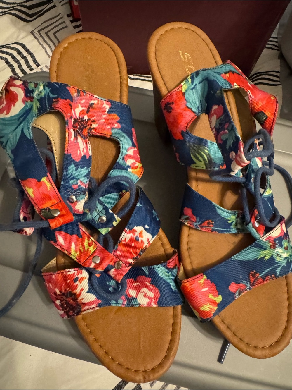 SODA women Floral Brown Sandals
